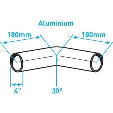 Exhaust Elbow 30º Bend, ​Aluminized Steel - 4"